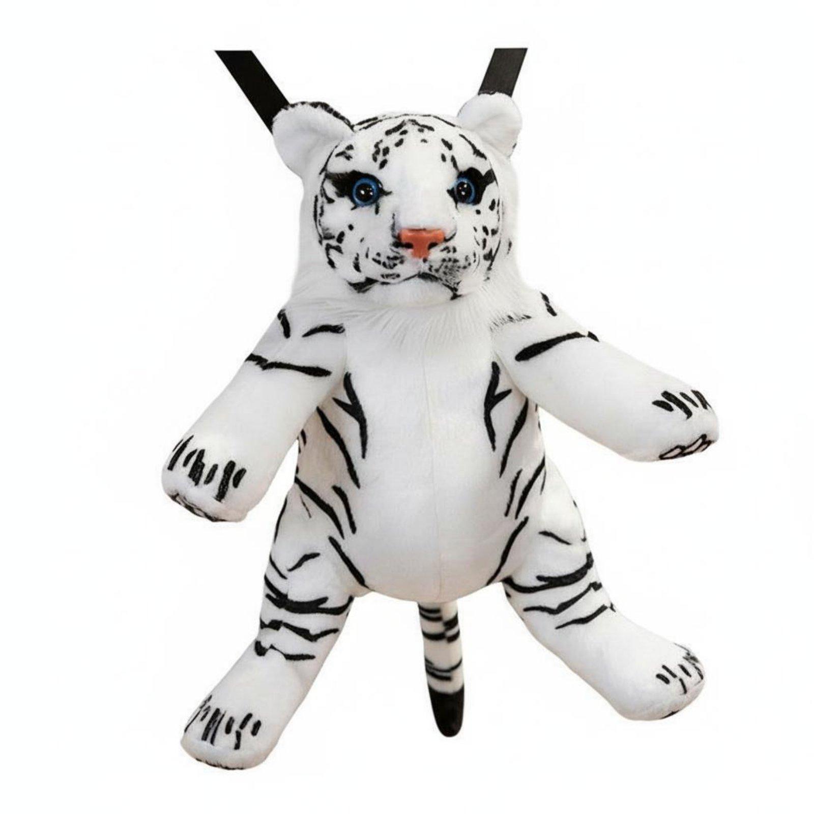 Outdoor Adventure Backpack - Soft Leopard Plush Doll Bag for