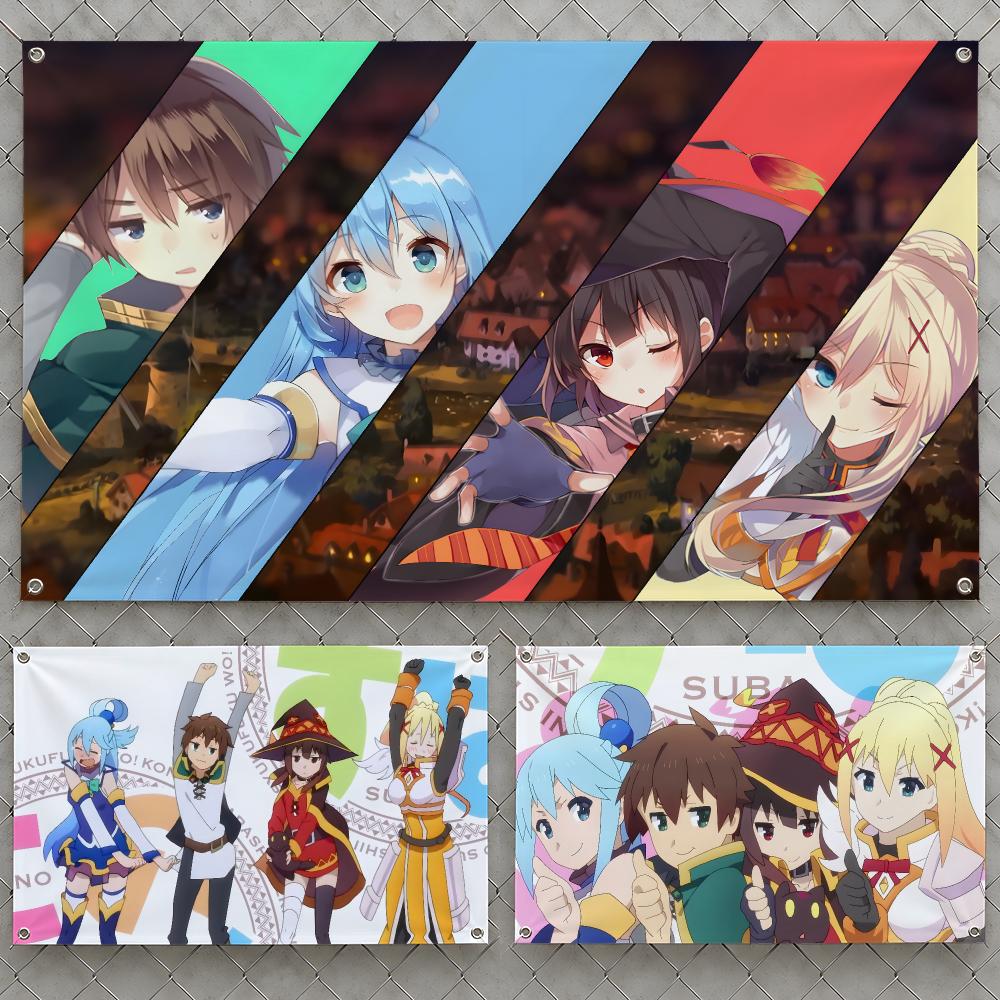 Outdoor Adventure Birthday Party - Anime KonoSuba Axel Adventurers Guild Flags