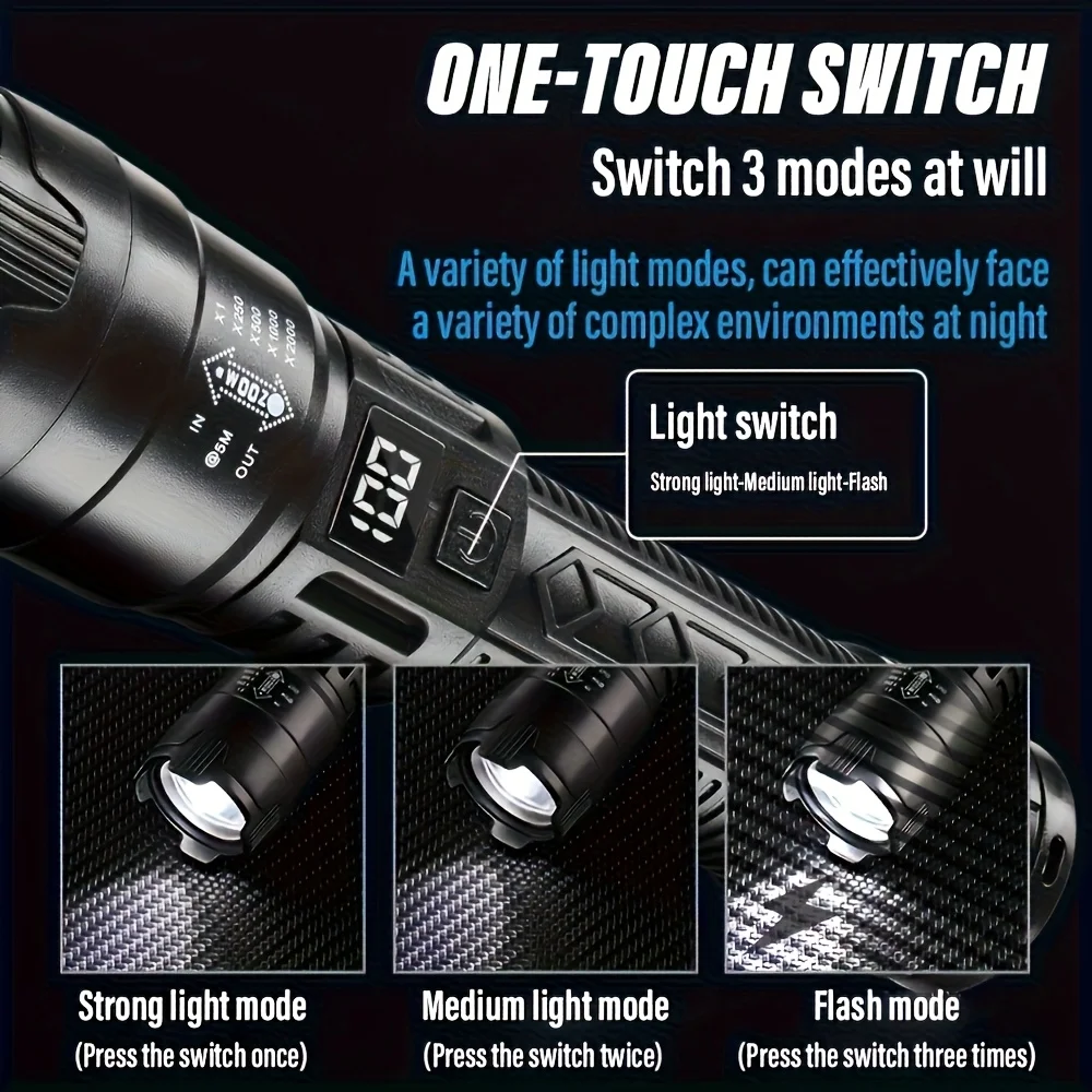 Tactical LED Flashlight 2000LM - Outdoor Adventure Trips ulasan dan harga